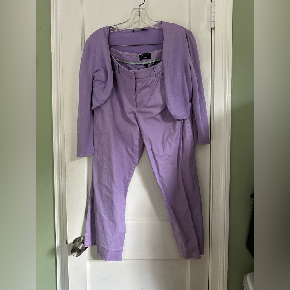 Lavender Women's Pants & cardigan Set